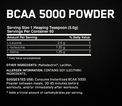 Optimum Nutrition Bcaas 5000 Power 345 Gr - Imagen 2