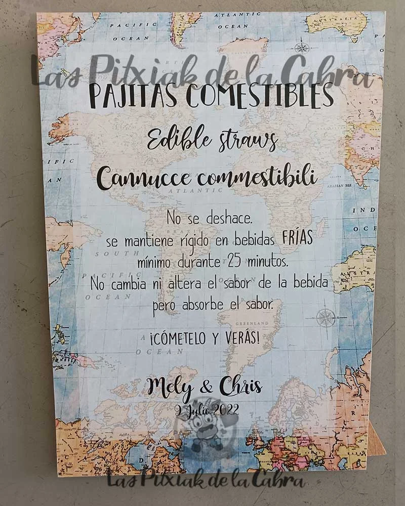 Cartel Pajitas Comestibles