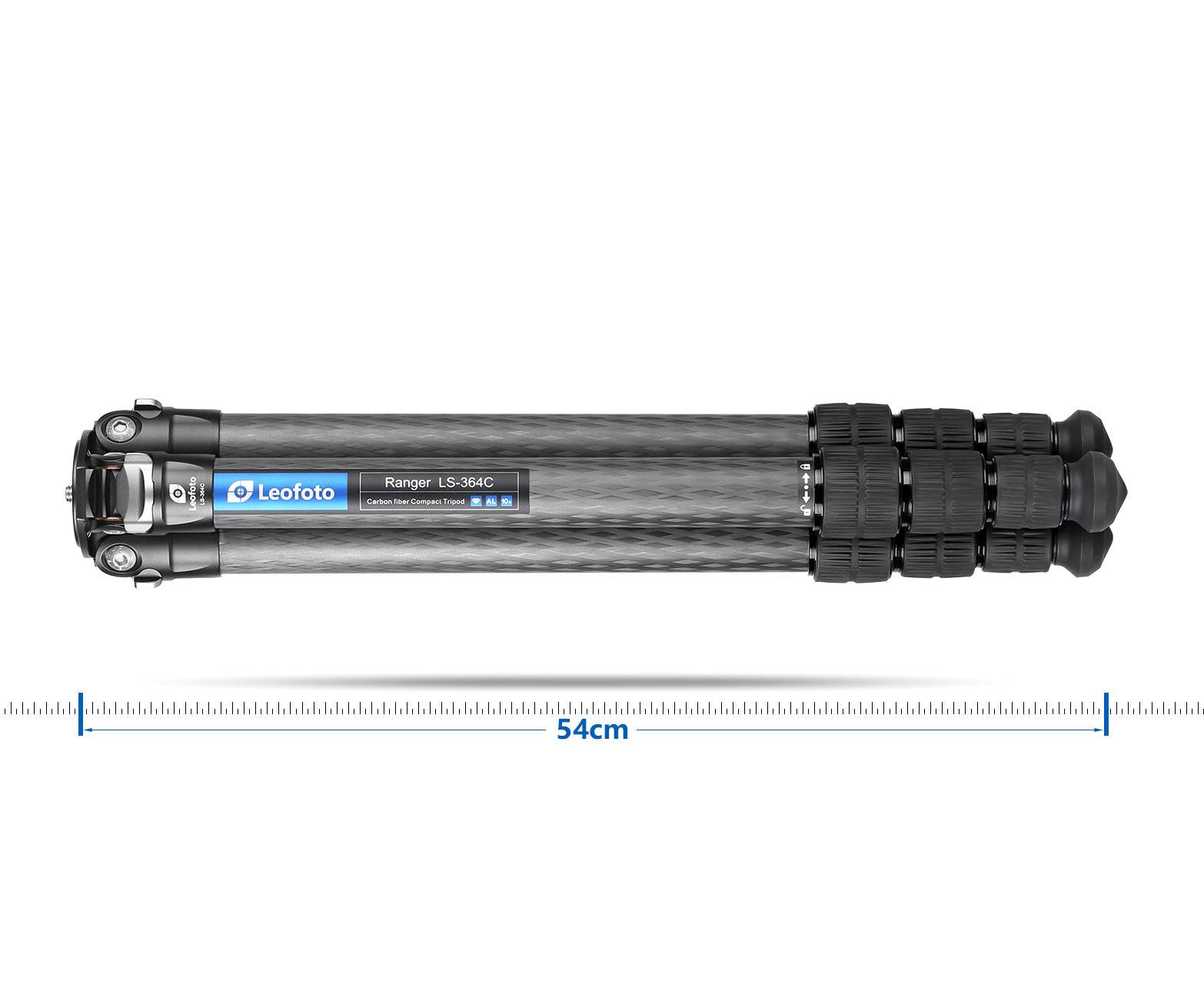 Trípode de carbono Leofoto LS-364C sin columna central, con altura de 148 cm, carga de 25 kg y patas de 36 mm en carbono 10x - Imagen 4